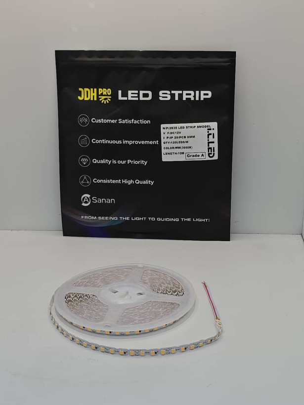نوار LED SMD 12 ولت | تراکم 120 | نور 3000 کلوین | قابل چیدمان زیگزاگ